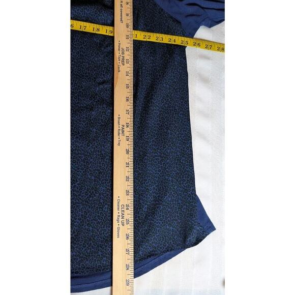 TORRID NAVY GREEN LEOPARD PRINT RAGLAN LONG SLEEVE TEE 3X - Picture 7 of 7